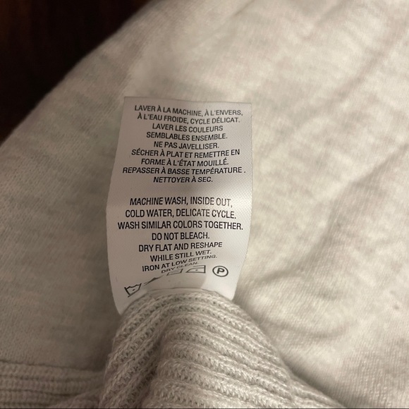 OkWhite and gray long sweater, cotton, acrylic and viscose, size XL (0X) - Picture 5 of 6